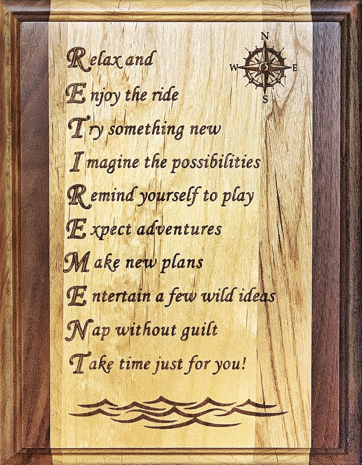 Retirement Plaque, Gift for Men or Women 7x9 (Red Alder/Walnut) : Office Products