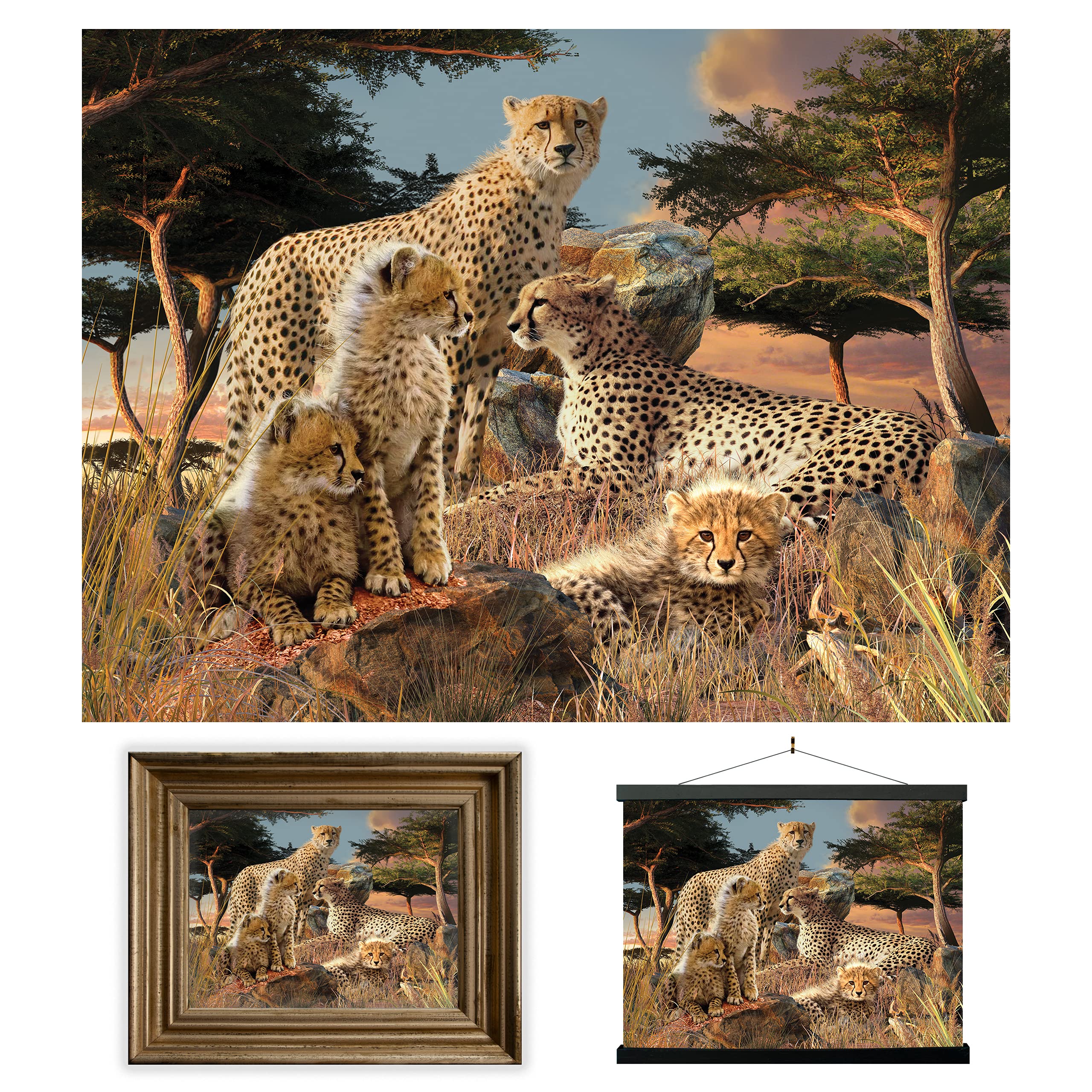 3D LiveLife Lenticular Wall Art Prints - Cheetah Clan from Deluxebase. Unframed 3D Big Cat Poster. A perfect wall filler. Original artwork licensed from renowned artist, David Penfound