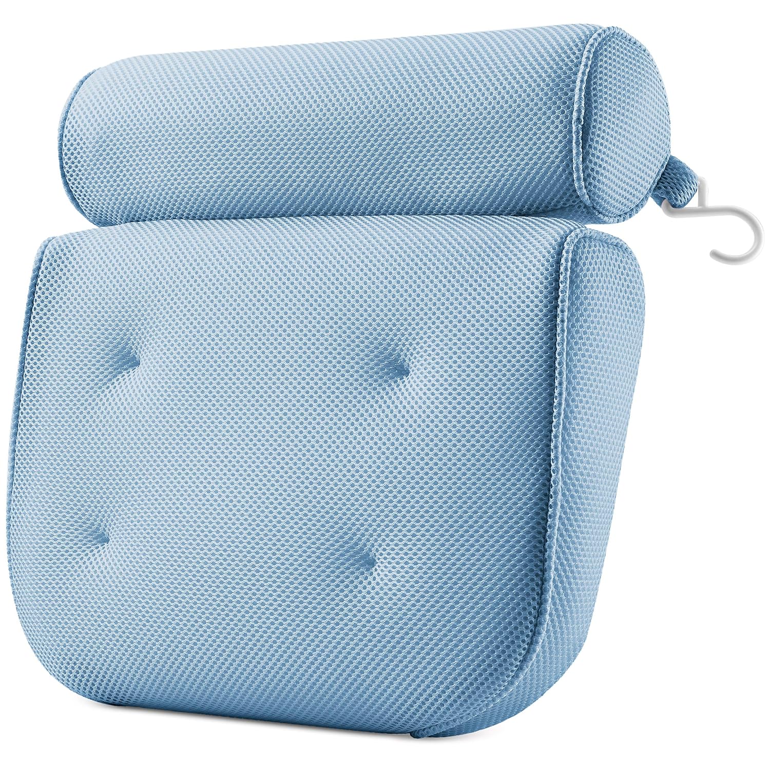 PEULEX Comfortable Bathtub Pillow, With Strong Suction Cups & Hook, Soft Spa Pillow For Luxurious Bathing, Hot Tub Pillow Designed With Soft Mesh For Maximum Pleasure, Full Neck & Back Support (Blue) : Beauty