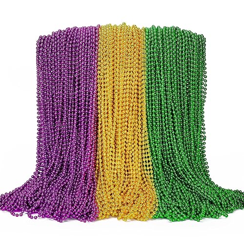 100PCS Mardi Gras Beads, Green Purple Gold Metallic Mardi Gras Beads  Necklaces Accessories Bulk, Mardi Gras Carnival Beads Necklace Accessories  for - Main Image