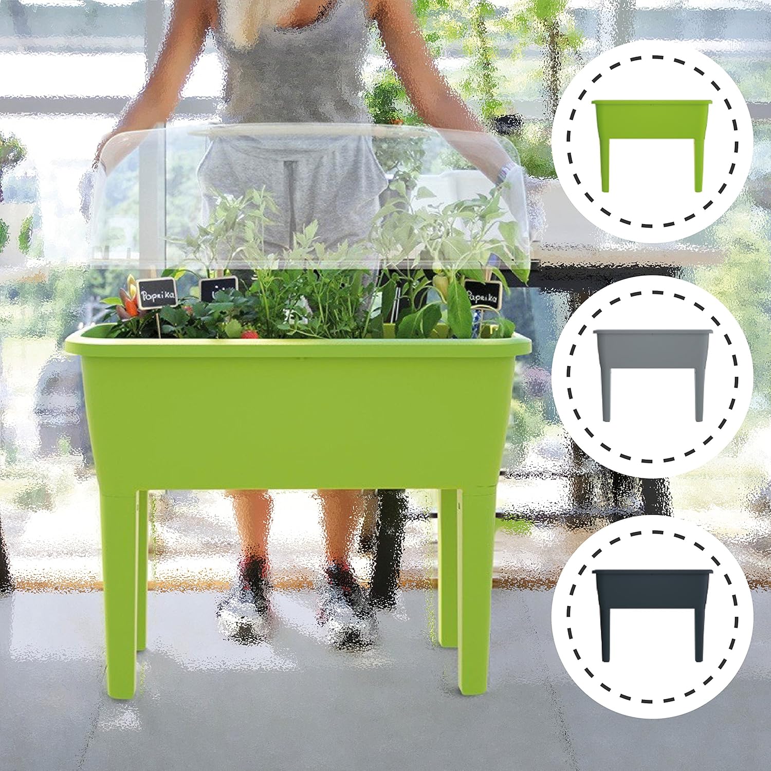 Urban Garden mit 52-Liter-Gewächshaus  Kräutergarten auf dem Balkon