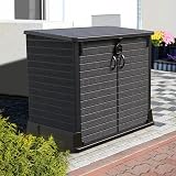 Duramax Cedargrain StoreAway 850L Plastic Garden Storage Shed Dark Grey view 8