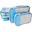 AmazonBasics 4-Piece Packing Cube Set - 2 Medium and 2 Large, Sky Blue