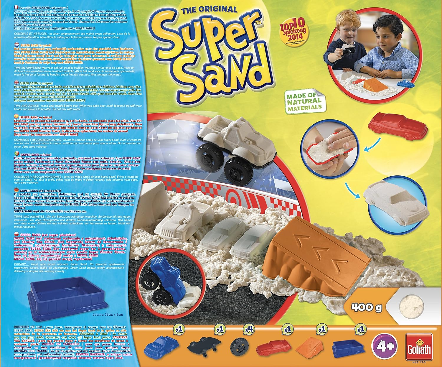 Super Sand 83793 Goliath Monster Truck Magic Sand Castles in Children's Room Recommended from 4 Years, Blue,Red, Mittel - Image 5