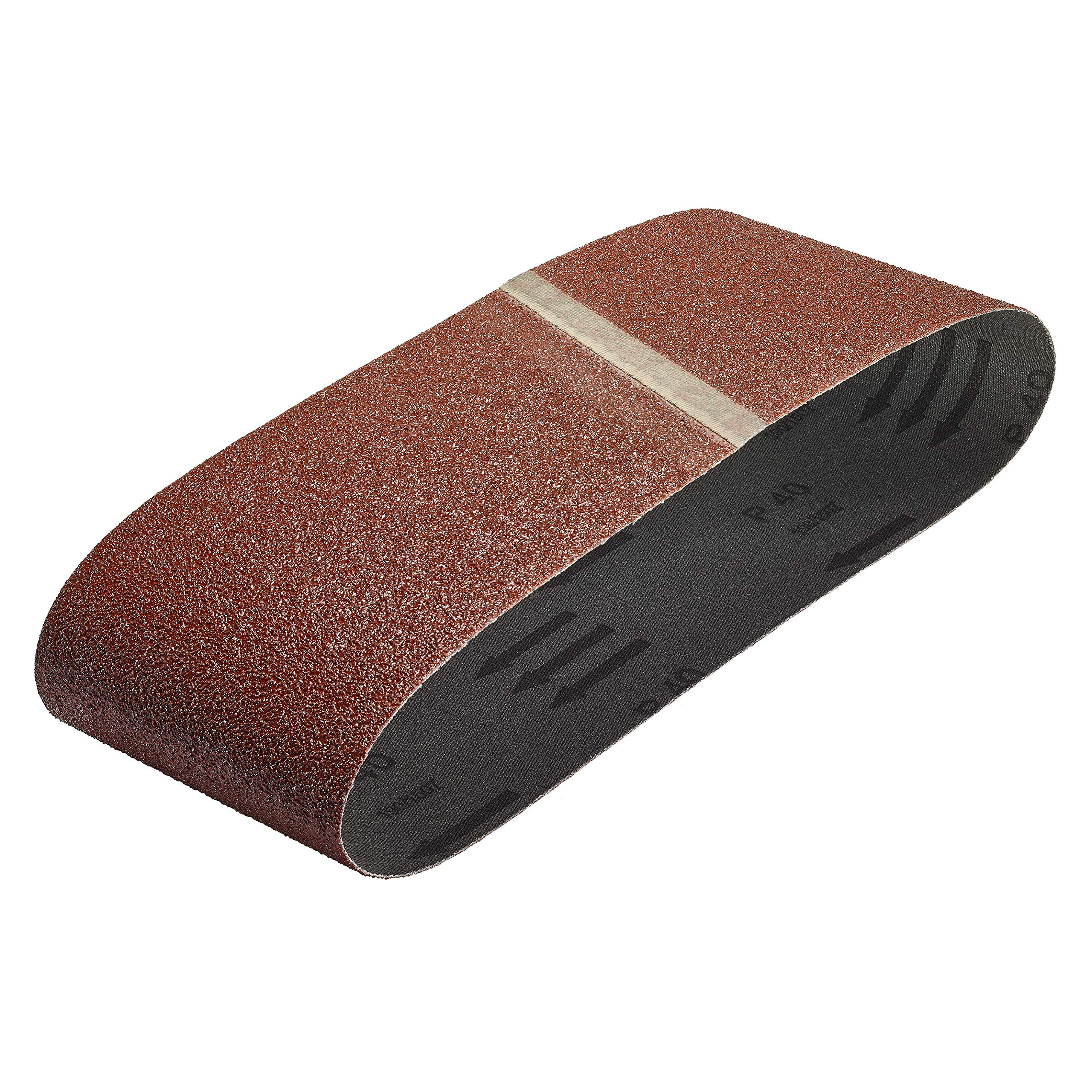 wolfcraft 3 Fabric Sanding Belts 65 x 410 mm, Grain 40 I 1900000
