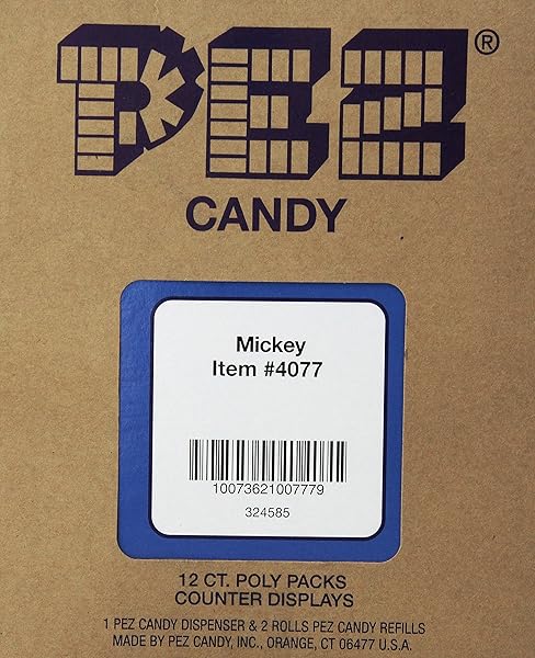 PEZ DISNEY MICKEY, ASSORTED CANDY DISPENSERS 0.58 OUNCE (PACK OF 12)