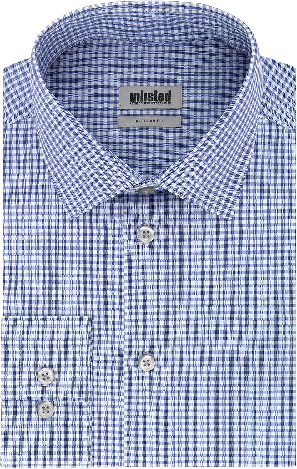 Unlisted by Kenneth Cole Men's Dress Shirt Regular Fit Checks and Stripes (Patterned) at  Men’s Clothing store