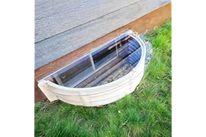 Window Well Supply - Polycarbonate and Aluminum Window Well Cover, Plastic Window Covering for Basement Windows, Window Guard, Plastic Covering for Windows, Heavy-Duty - (Sloped, 43"W x 19"L)