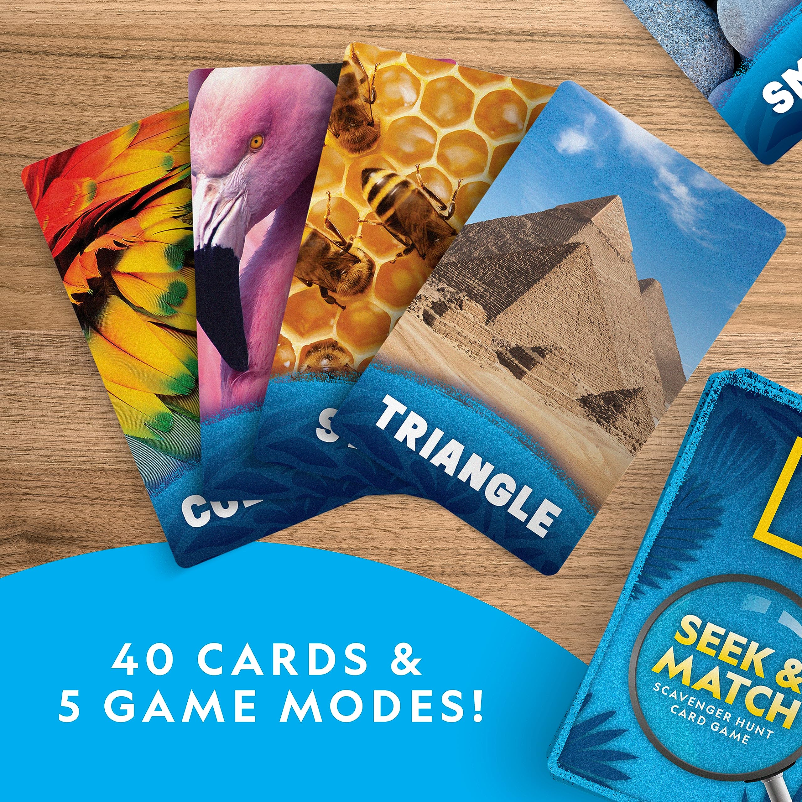 National Geographic Scavenger Hunt for Kids Card Game - Seek & Match Objects from 40 Jumbo-Sized Cards, Camping Games, Activities for Toddlers, Car Game, Kids Outdoor Activities, Stocking Stuffers