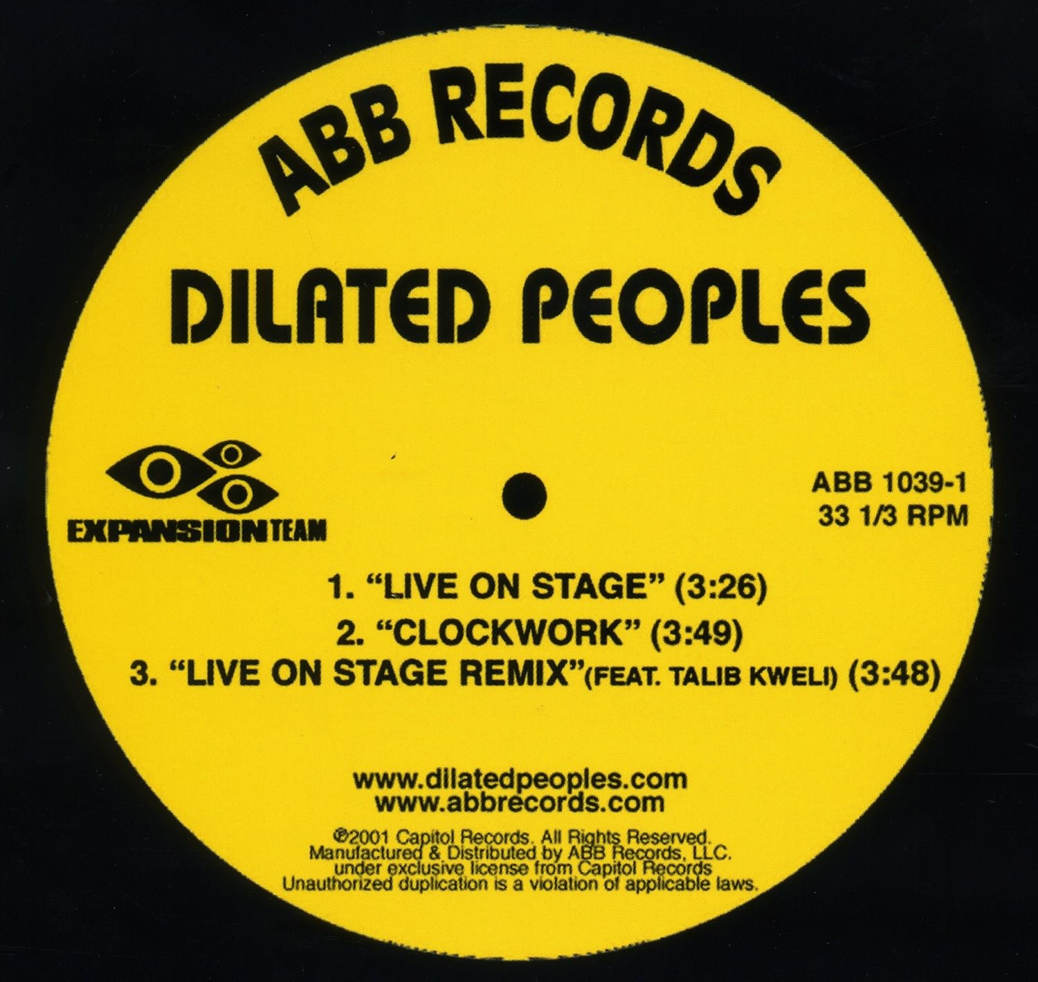 Dilated Peoples Dilated Peoples ""Live On Stage"" 12' [Vinyl