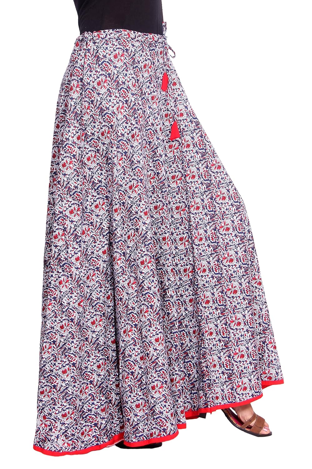 kastiel printed women's regular blue skirt