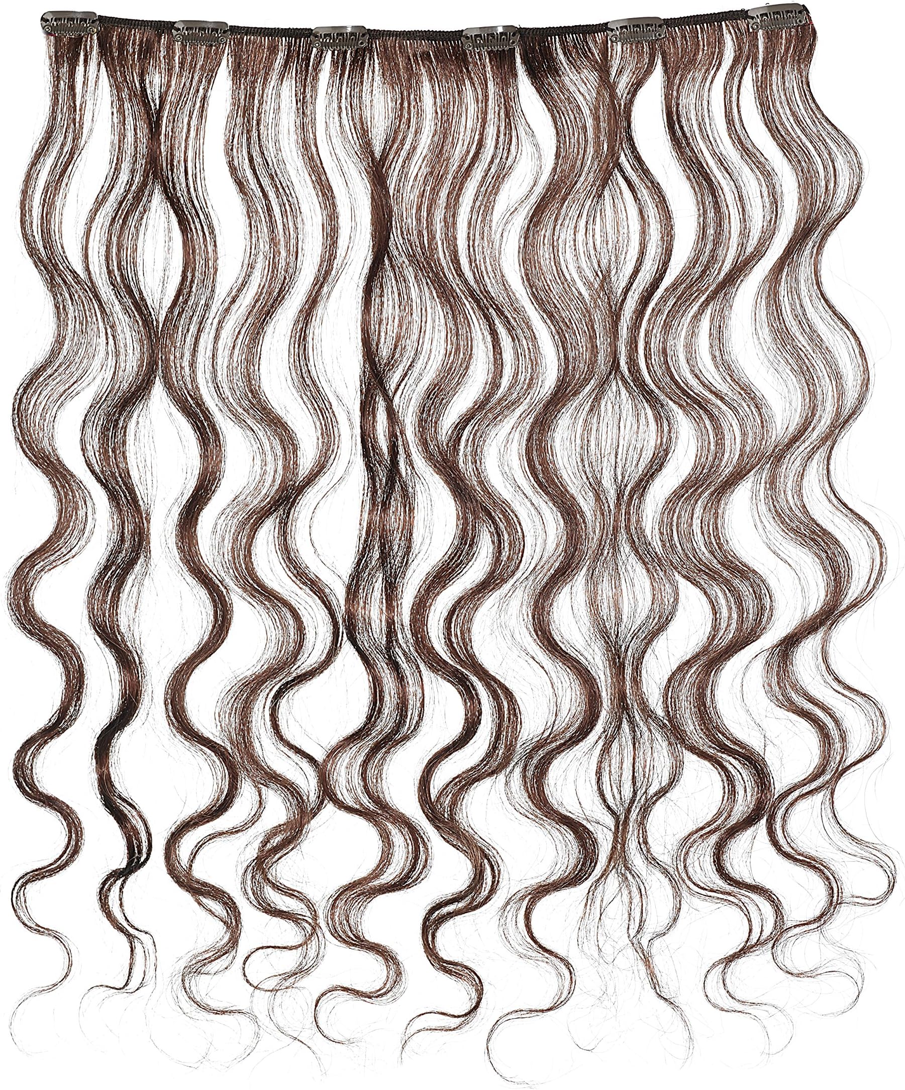 American Dream Soft Wave Clip in Hair Extension Number 4LB, Light Chestnut Brown 18-Inch