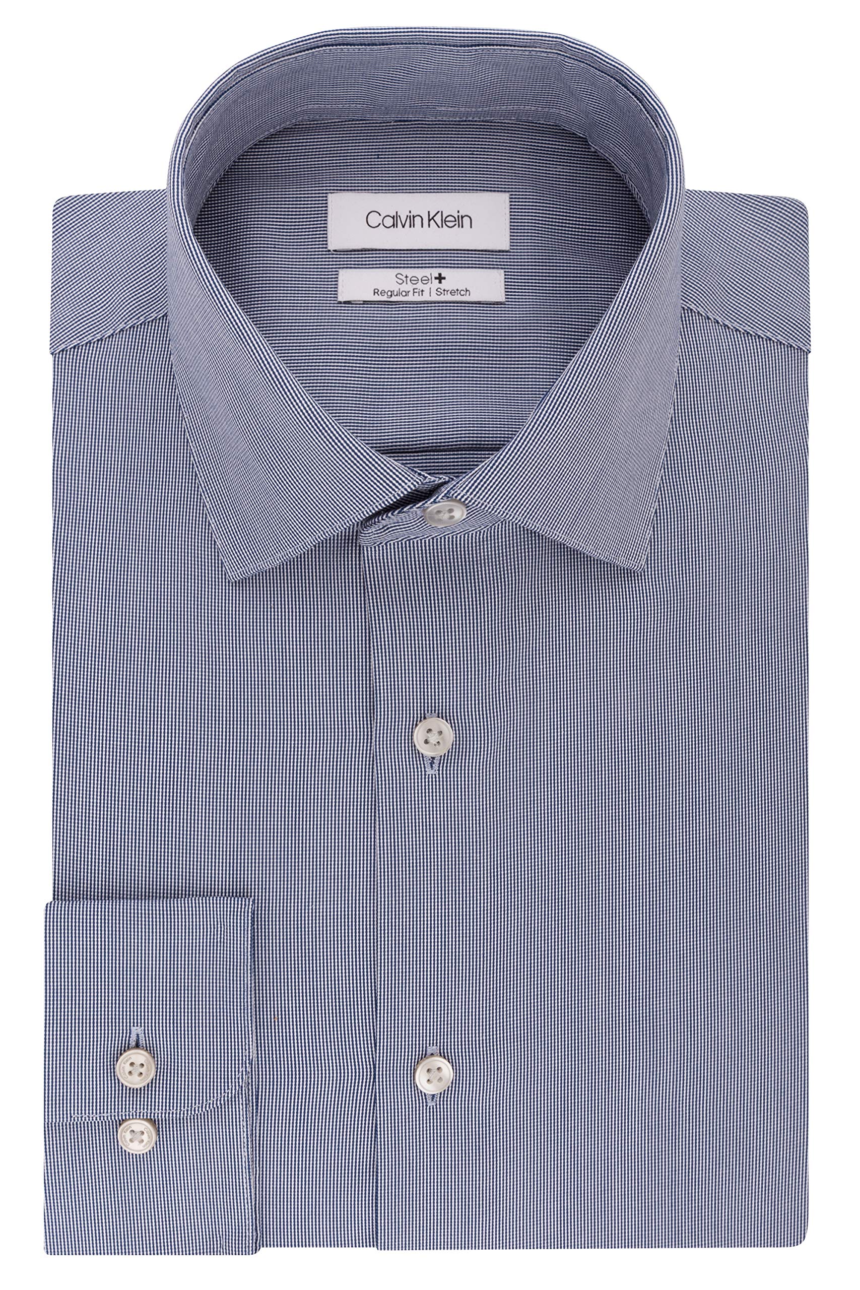 calvin klein men's dress shirts non iron slim fit solid