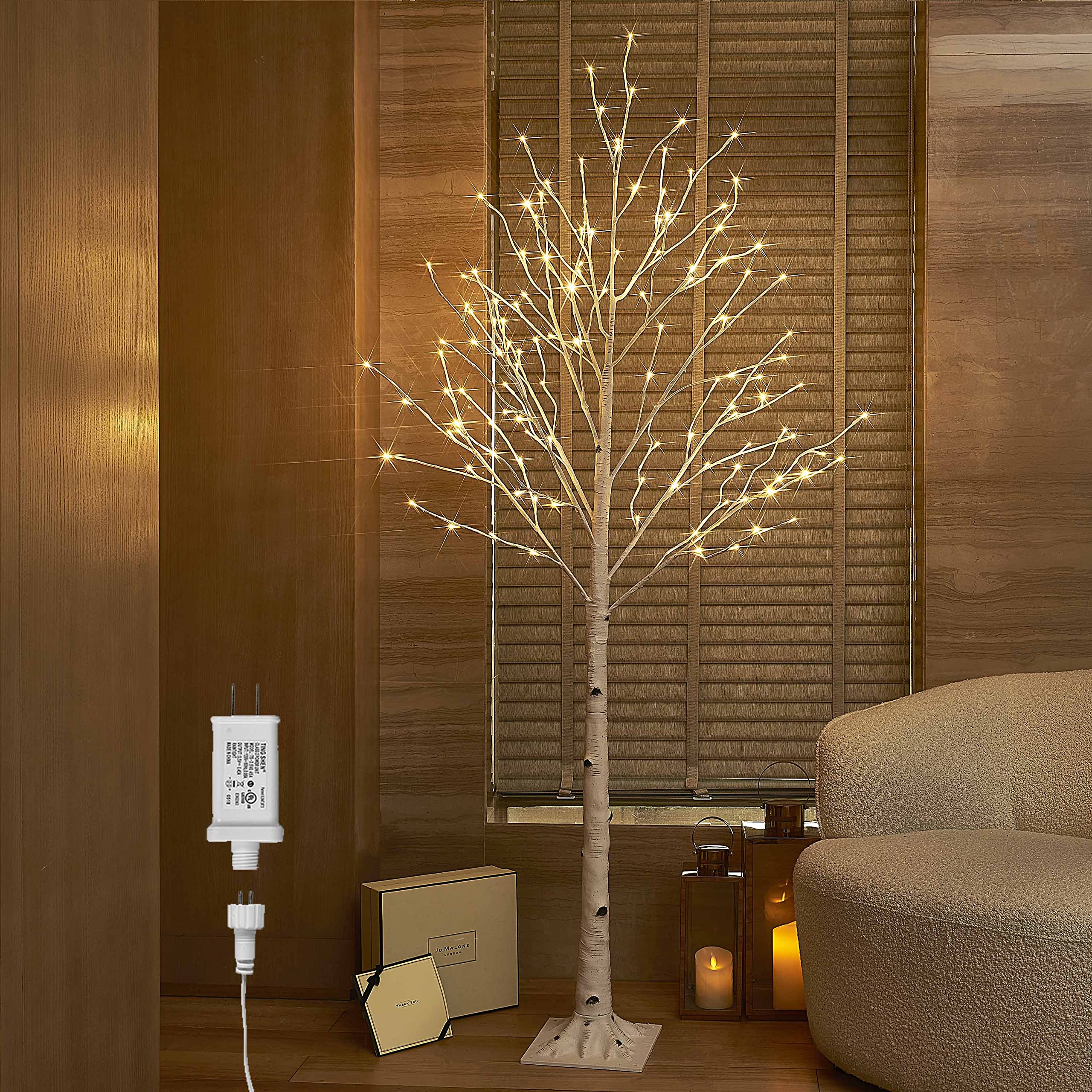 Photo 1 of ***HAS BEEN USED IS DIRTY!!!!Hairui Lighted White Birch Tree 6FT, Twig Tree with Lights Plug in for Christmas Wedding Party Easter Decorations Indoor Outdoor Use
