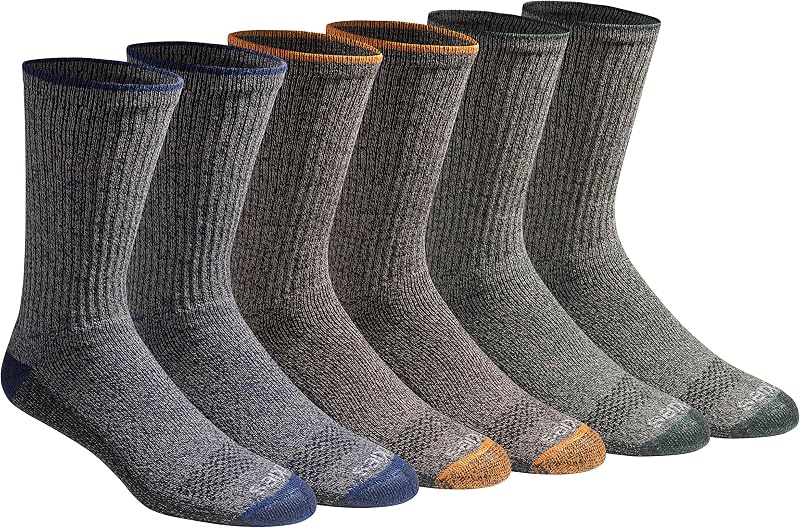 Dri-tech - Calzini da uomo con controllo dell'umidità (confezione da 12), Colori mélange (6 paia), XL
