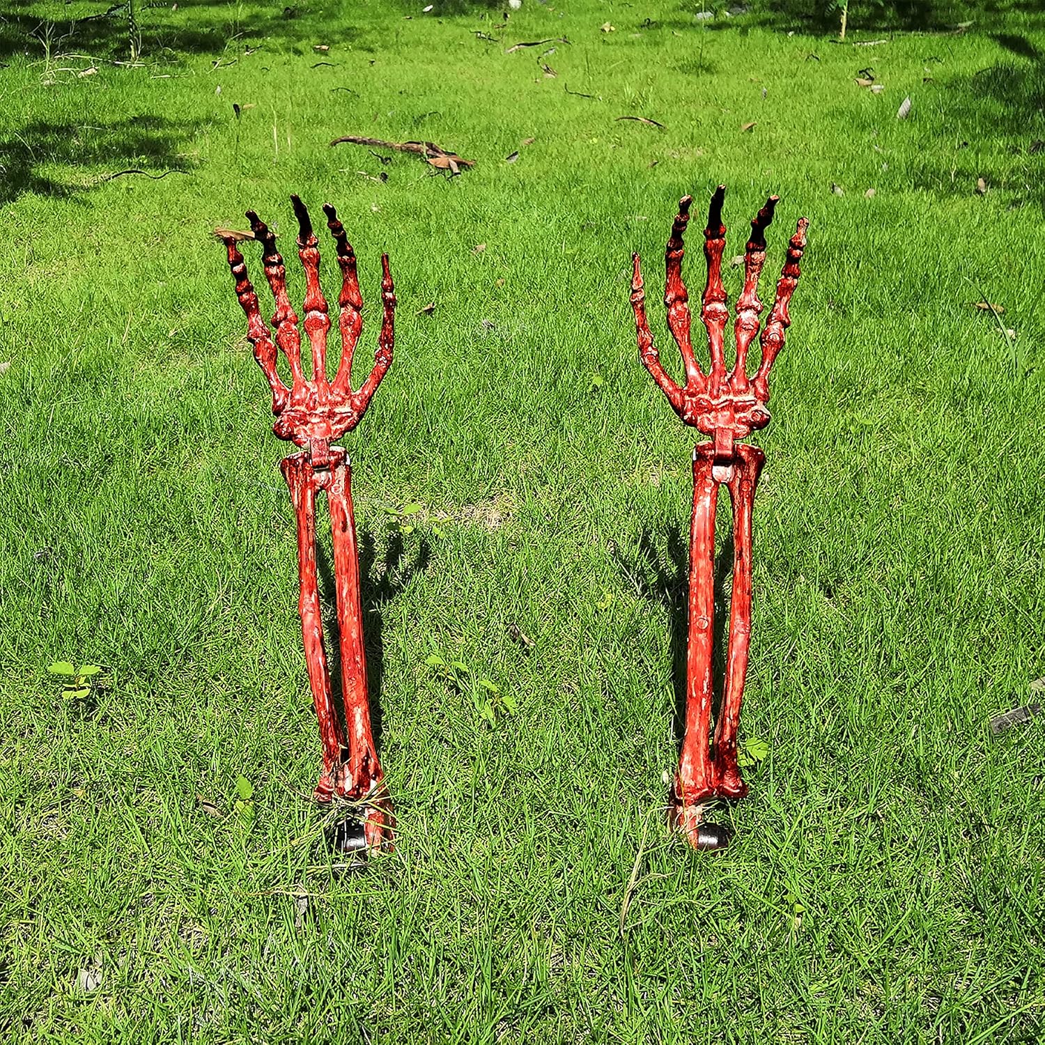 Decorative Garden Stakes - Dr.Kbder Halloween Decorations Outdoor Realistic Skeleton Arm Stakes, Horribly Zombie Arm Lawn Decor,Halloween Props for Spooky Lawn Yard Graveyard Ground, Haunted House, Yard Party