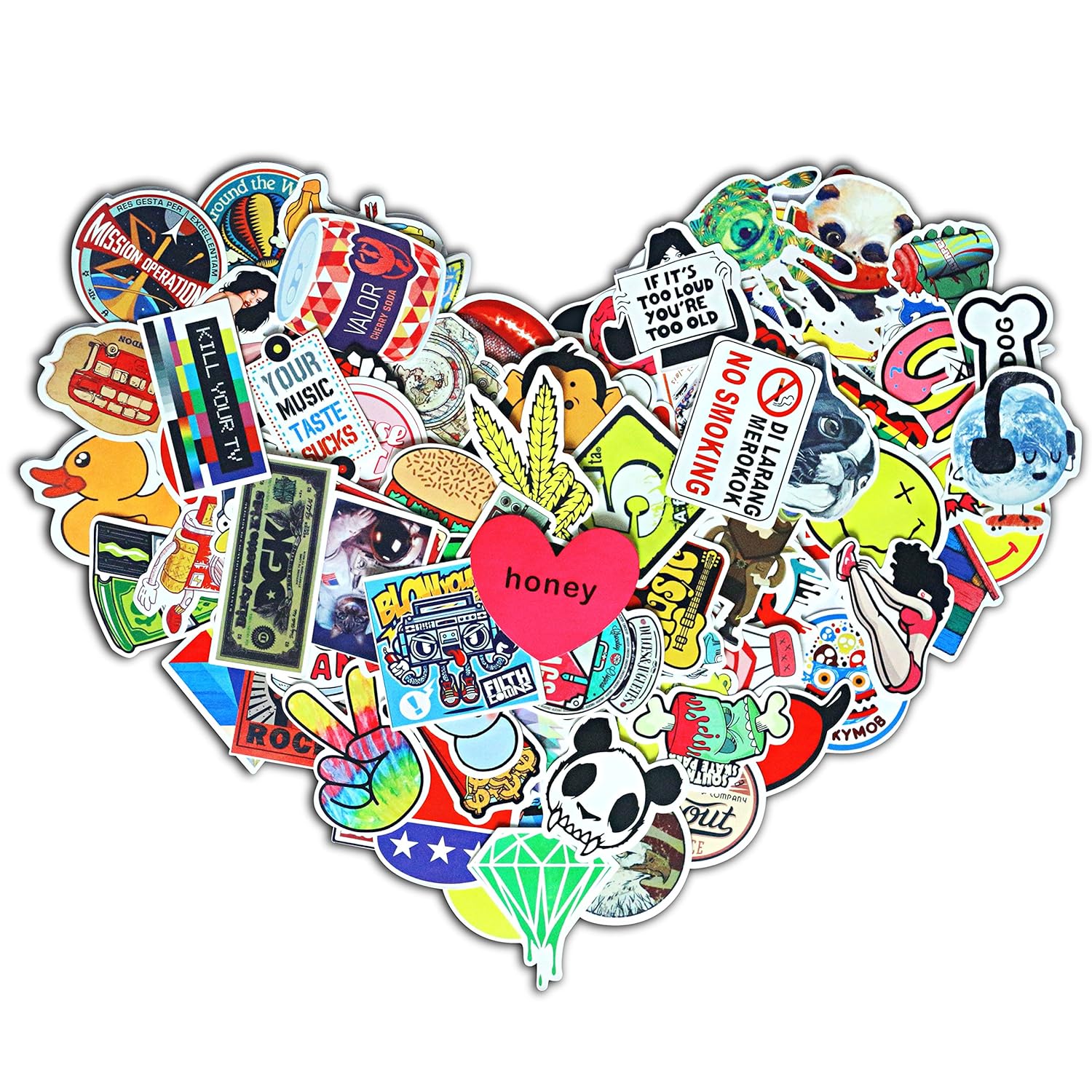 100 pezzi Lanseed Adesivi Stickers Graffiti Decals per Auto Automezzi skateboard moto biciclette barche puter portatile e molto pi¹ Amazon