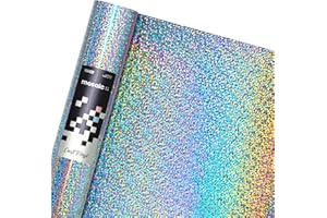 Mosaic+ Silver Rainbow Holographic Glitter Crafting Vinyl, by VViViD ( 1ft x 5ft )