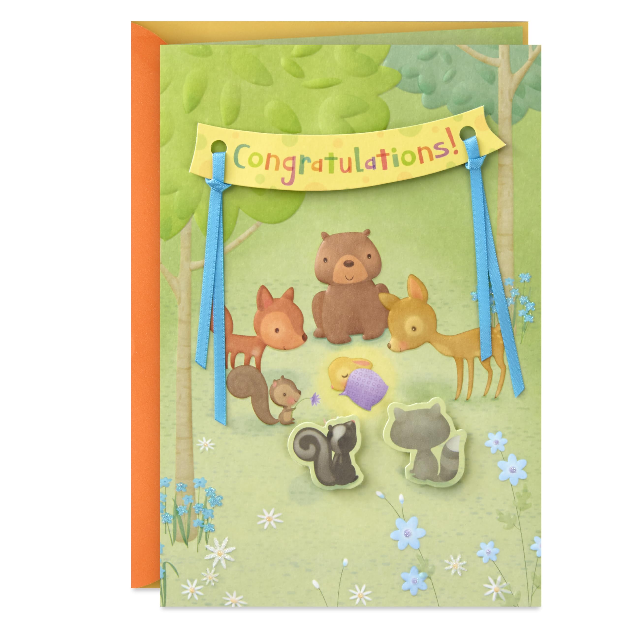 Hallmark Baby Congratulations Greeting Card (Animals in The Woods)