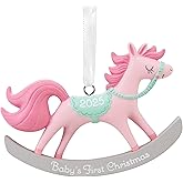 Hallmark Baby Girl's First Christmas Rocking Horse 2025 Christmas Ornament, New Baby Gifts