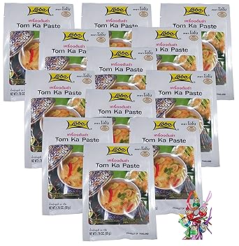 12er Pack LOBO Tom Ka Paste [12x 50g] Würzpaste + ein kleines Glückspüppchen - Holzpüppchen