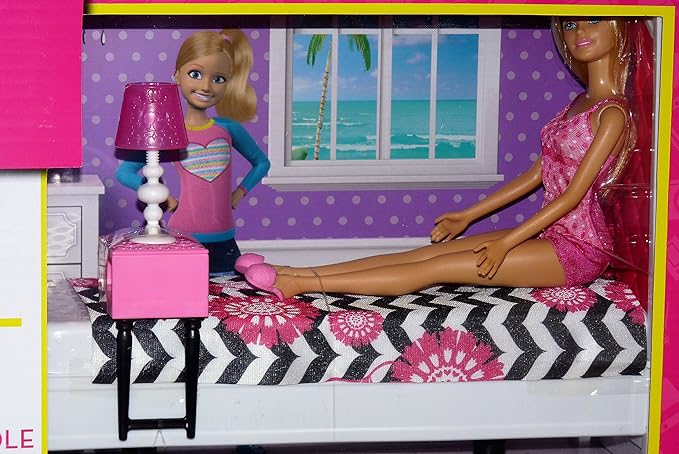 complete barbie home set with 3 dolls