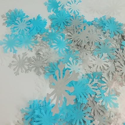 Amazon Com Confetti Snow Flakes Silver Blue White Inspired By