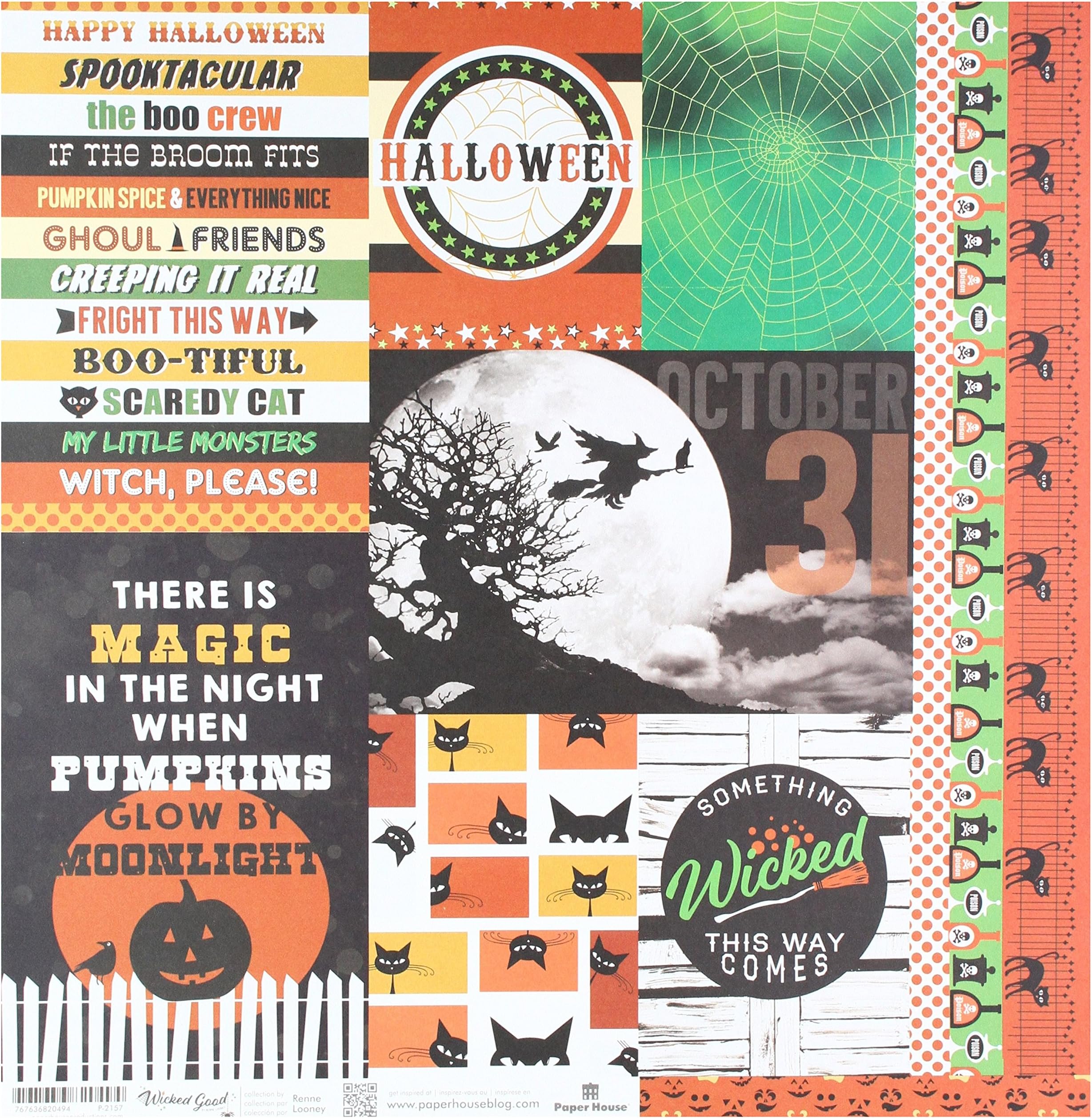 Paper House Productions Wicked Good Tags Paper, Double Sided, 15-Pack