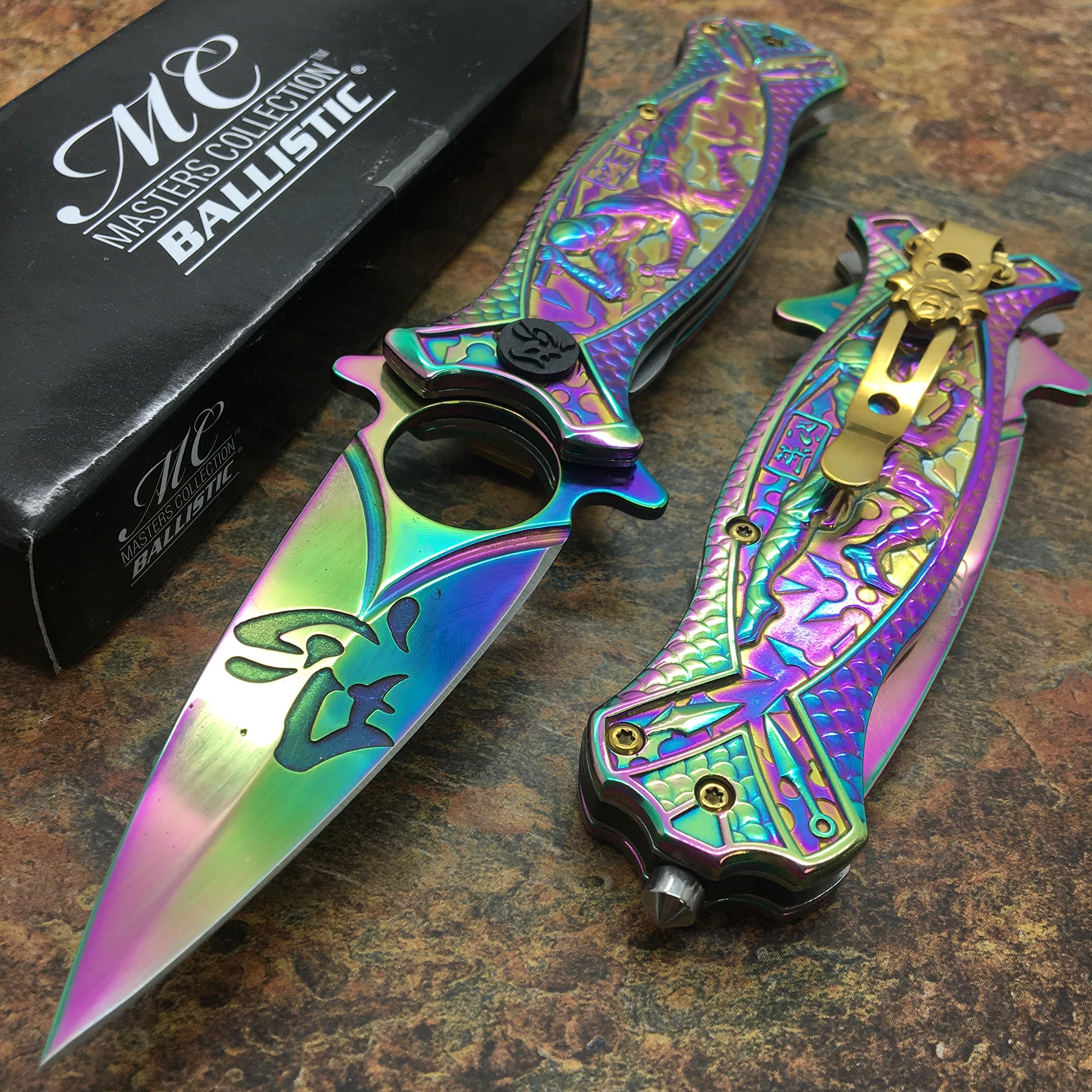 Masters Collection MC-A030 Series Spring Assist Folding Knife, 4.5-Inch Closed