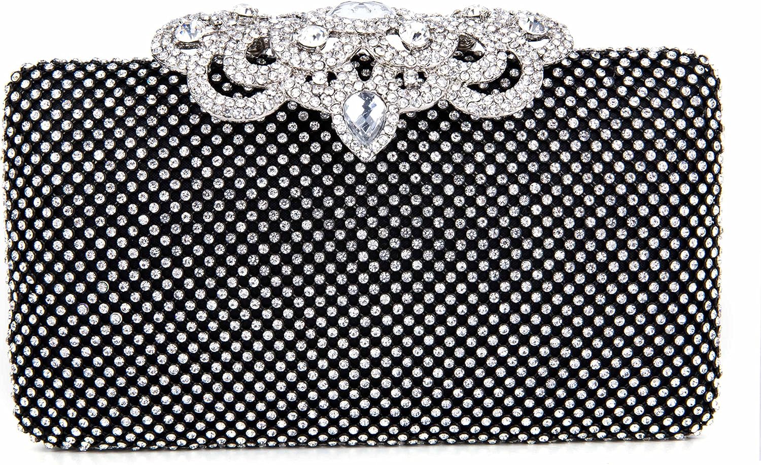 Women's Evening Dinner Cultch Bag Diamond Prom Party Handbags, Black