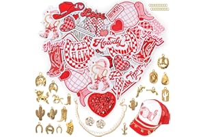 Patches Valentine's Day for Clothing Iron On: Meneng Valentine's Day 35Pcs Western Embroidered Patch DIY Crafts for Women Girls Cowgirls - Cute Sew On Patches for Jacket Shirt Hats Bags