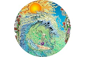 Tire Cover Central Skeleton Surfer in Ocean Spare tire Cover (Select tire Size/Back up Camera Option in Menu)