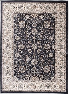 Grande Tapis Dorient Anthracite Noir Motif Persan