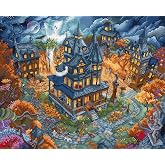 Wizardi Halloween LetiStitch Counted Cross Stitch Kit - Haunted Happenings