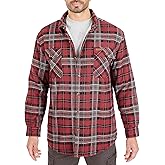 Smith's Workwear Mens Big Men's Sherpa-Lined Flannel Shirt Jacket
