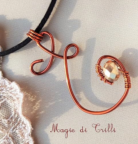 Idee Regalo Natale Amazon.Magie Di Trilli Ciondolo Artigianale Con Lettera Iniziale E In Rame E Cristalli Idea Regalo Natale Amazon It Handmade