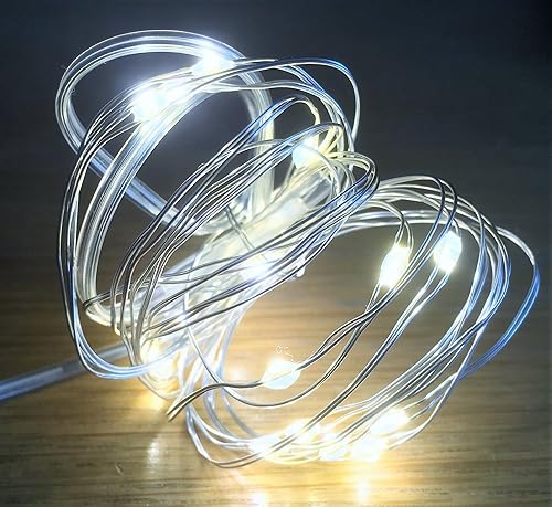 Festive Productions 20L Warm White LED Naked Silver Wire Lights