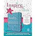 Tyndale NLT Inspire Bible for Girls (Hardcover LeatherLike, Metallic Blue): Journaling and Coloring Bible for Kids – Over 500 Scripture Illustrations to Color - Creative Bible Journal