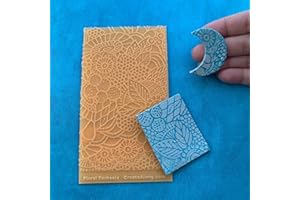 CREATE ALONG WITH POLYMER CLAY TV Texture Sheet Floral Fantasia Modern Flowers for Polymer Clay and Mixed Media Stamping