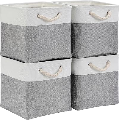 Mangata Cube Storage Boxes 33x33x33cm Grey White 4 Pack