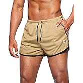 G Gradual Men's Running Shorts 3 Inch Quick Dry Gym Athletic Jogging Shorts with Zipper Pockets