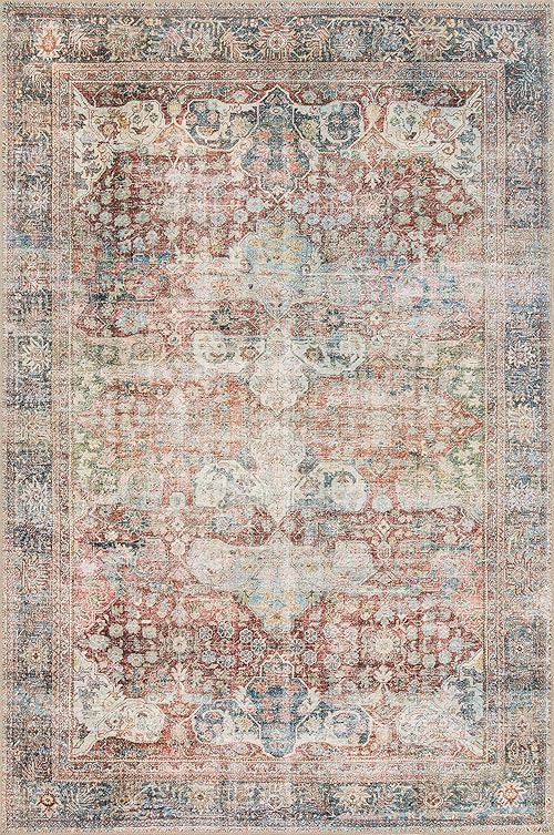 Loloi Loren Collection LQ-14 Brick/Multi 5'-0" x 7'-6" Area Rug