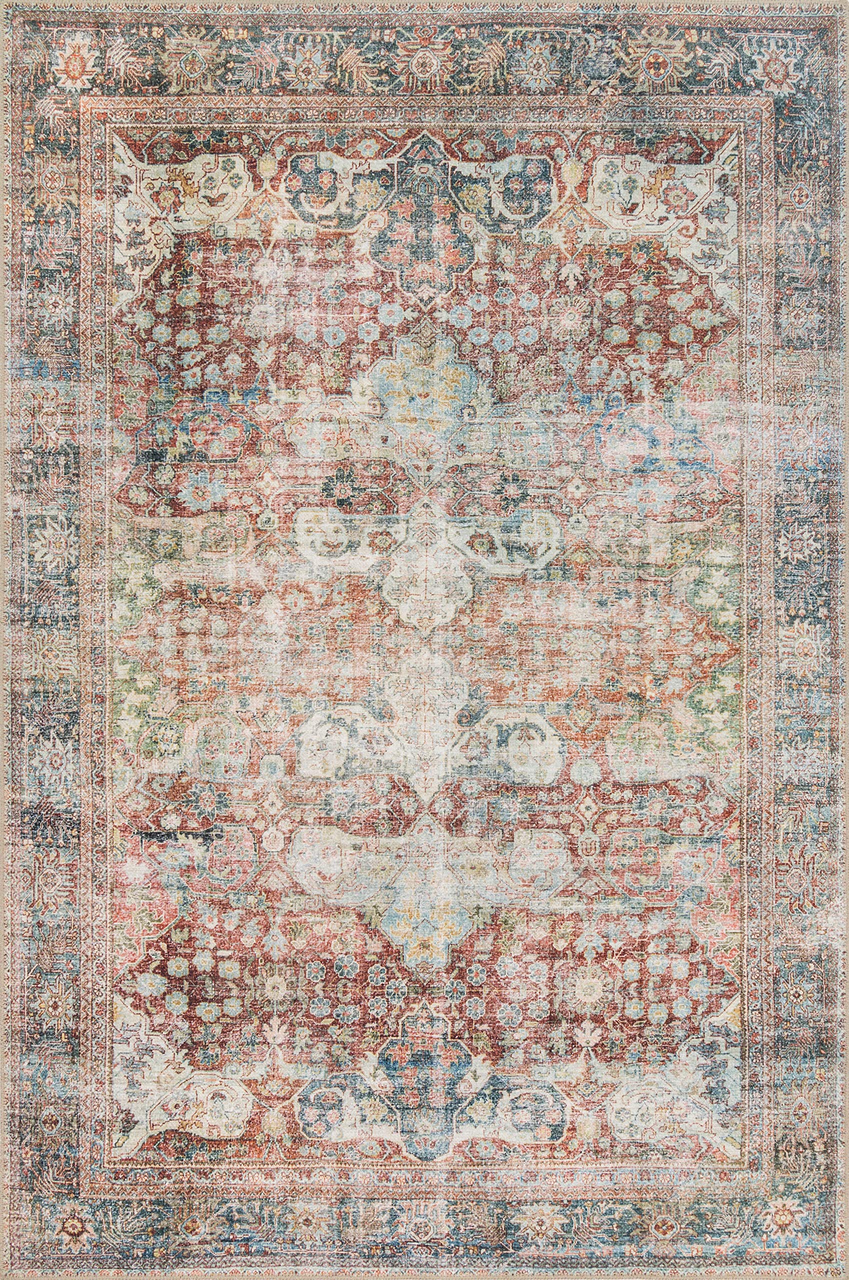 Loloi Loren Collection LQ-14 Brick/Multi 7'-6" x 9'-6" Area Rug Image
