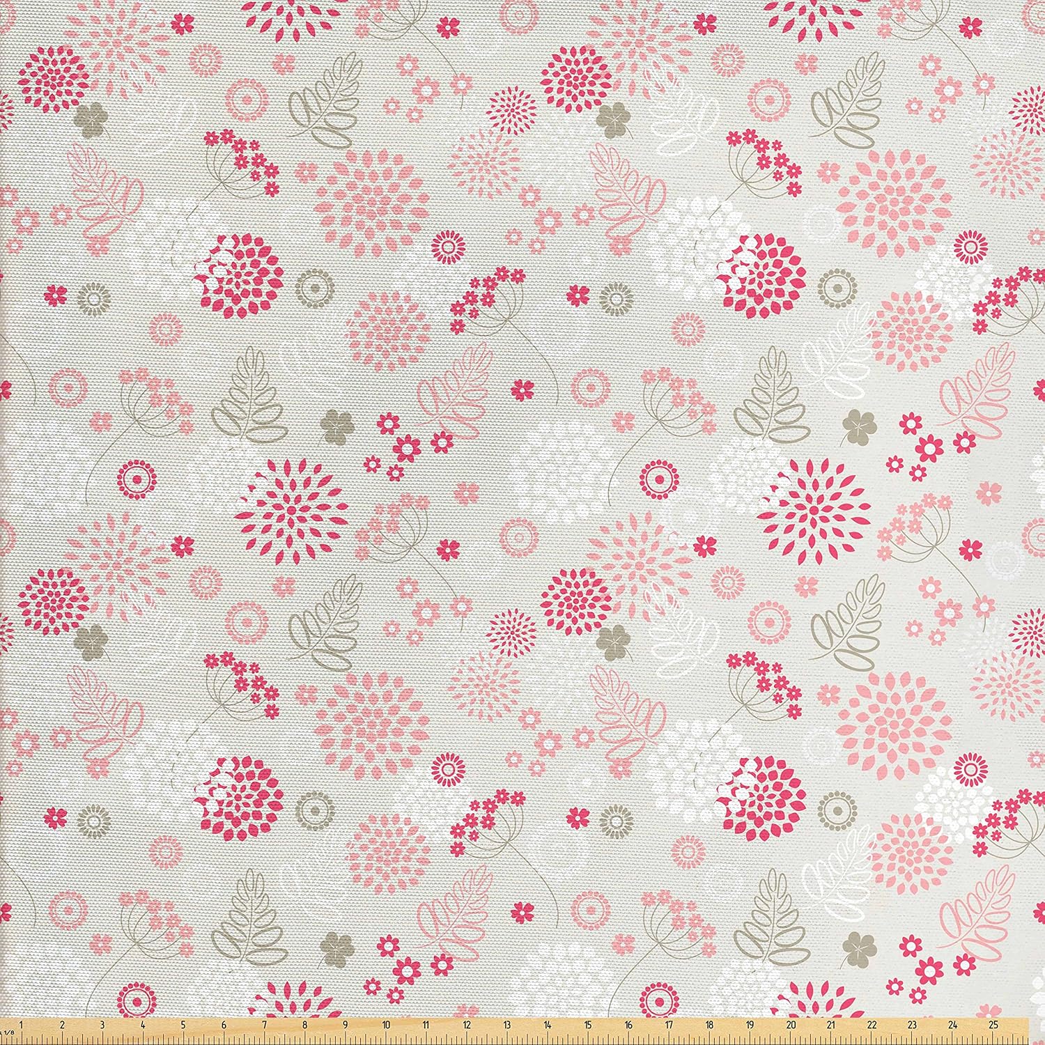 Floral tela por el patio por Ambesonne, jardín flores y hierbas