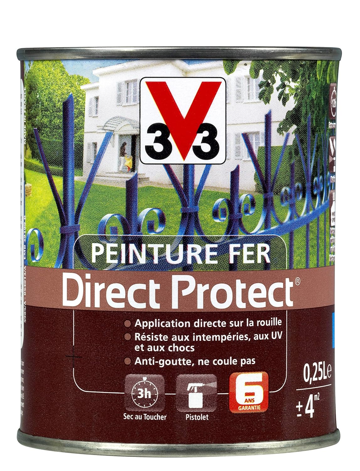 V33 054934 pintura hierro Direct Protect, Negro Mate: Amazon ...