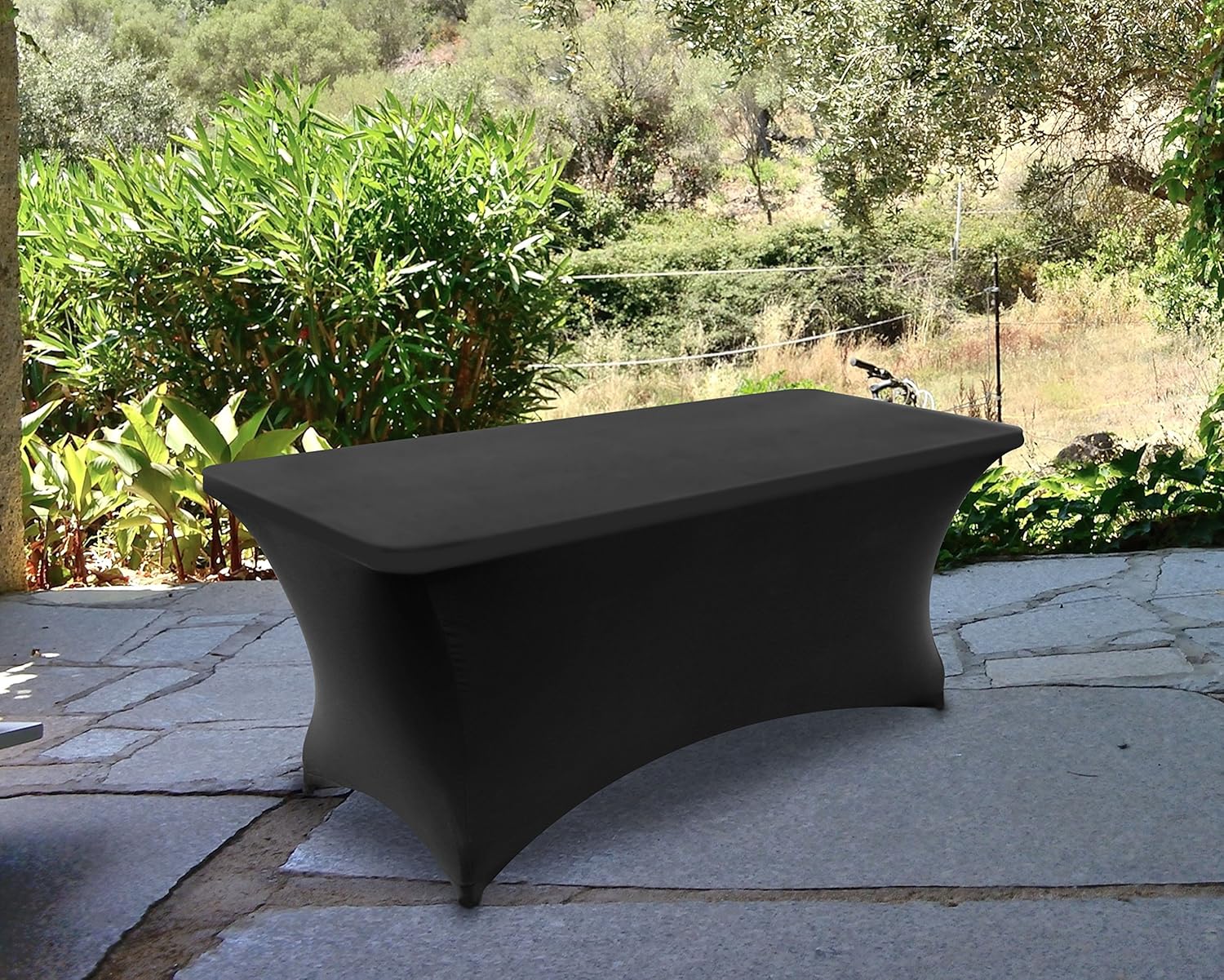 Utopia Kitchen - Stretchable Tablecloth - Spandex Tight Fit Table Cover for Event & Parties - Washable and Wrinkle Resistant (4 Feet, Black): Home & Kitchen