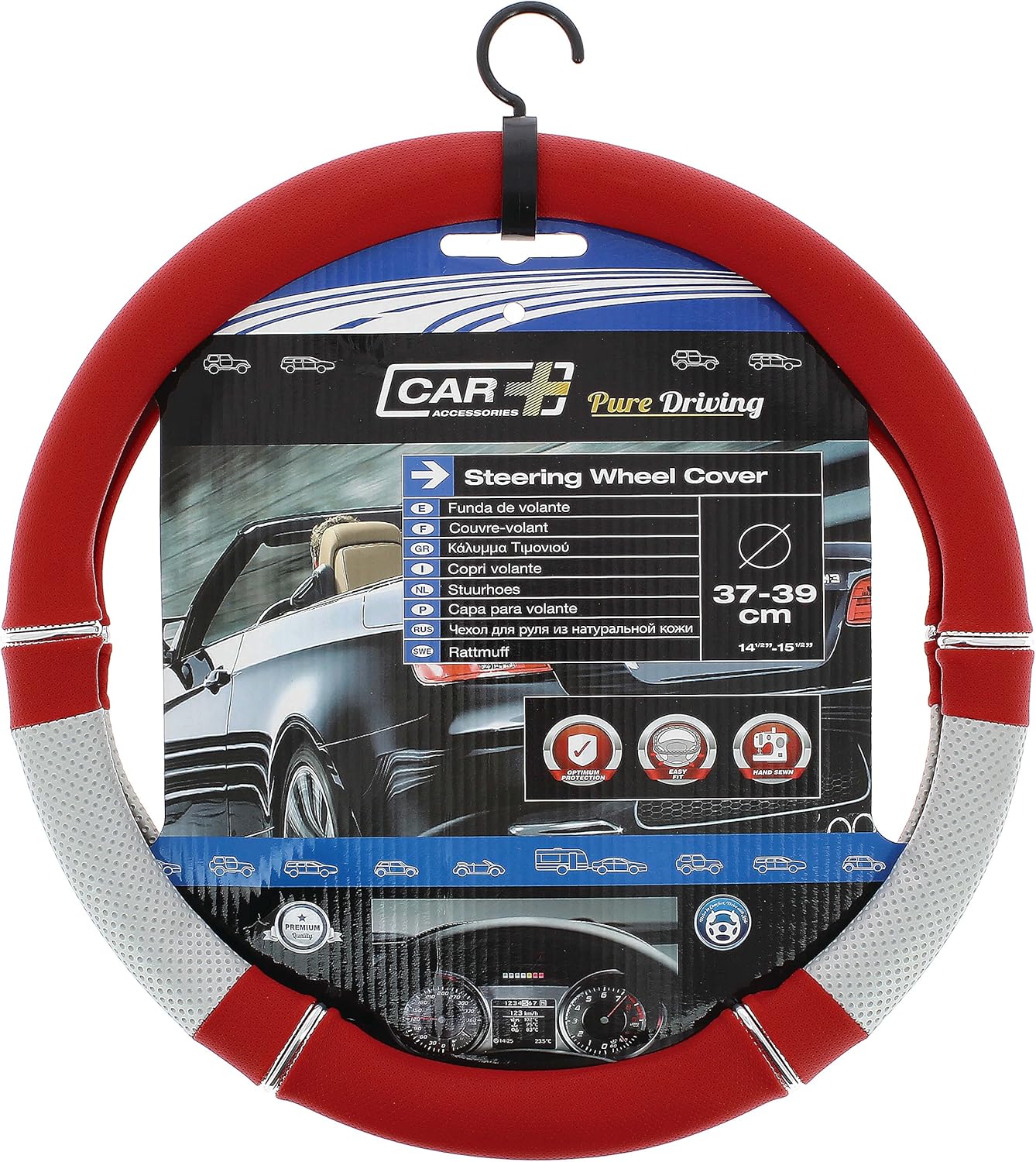 Sumex Power PVC Steering Wheel Cover Red Amazon.co.uk Car & Motorbike