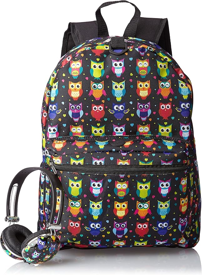 FAB Starpoint Big Girls' Owl Backpack with Headphones