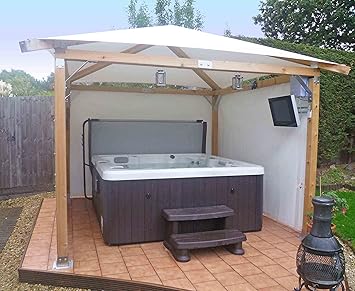White Pavilion Gazebos 3m X 3m 9 9 X 9 9 Hot Tub