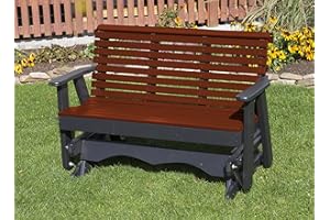 ECOMMERSIFY INC 5FT-Tudor Brown-Poly Lumber ROLL Back Porch Glider Heavy Duty Everlasting PolyTuf HDPE - Made in USA - Amish Crafted